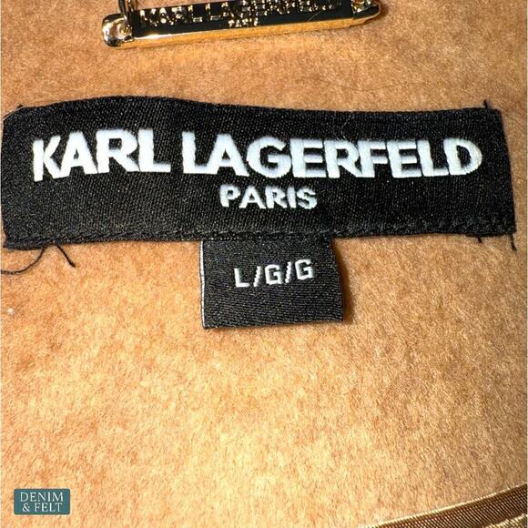 Karl Lagerfeld Paris Camel Wool Blend Puff Sleeve Long Topper Coat Jacket NEW - Picture 12 of 15